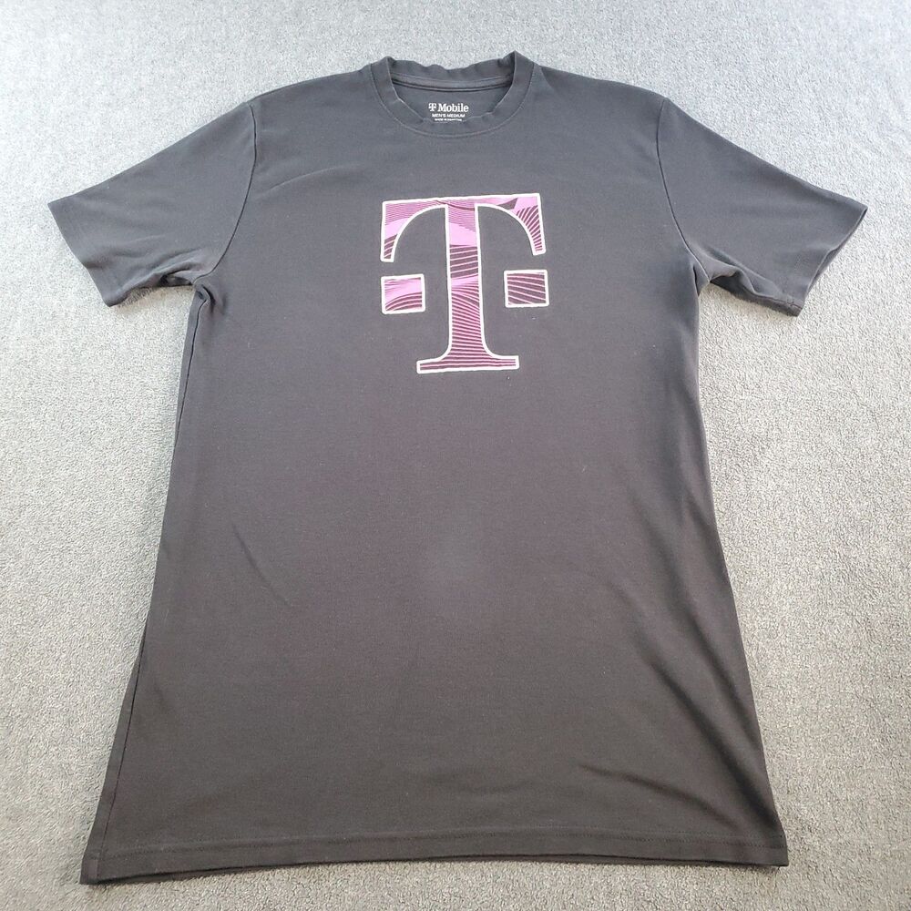 T-Mobile Shirt Men's Medium Black Logo Employee Uniform Graphic Tee 5G